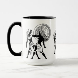 Caneca Estilo grego Gemini gêmeos Zodiac Gráfico