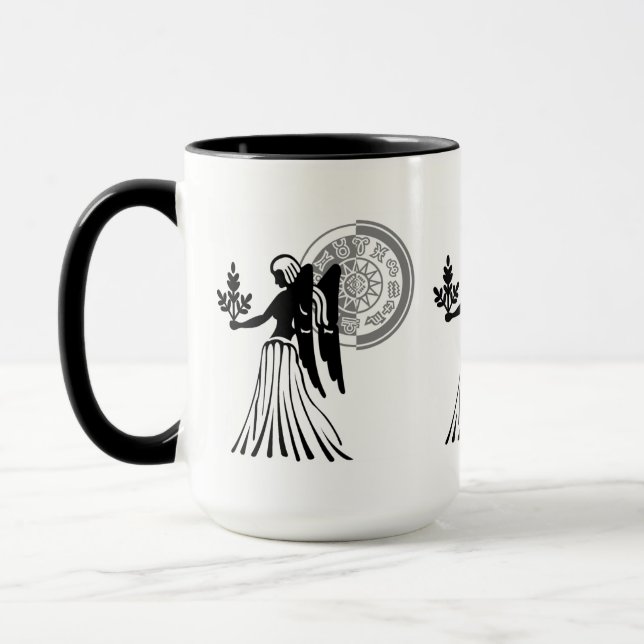 Caneca Estilo grego Virgo Virgin Zodiac Gráfico (Esquerda)