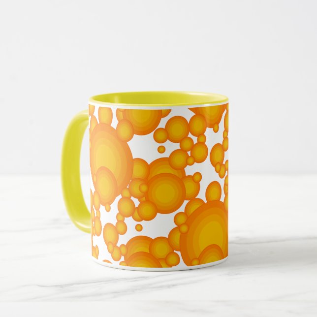Caneca Estilo Oranger 70 círculos como bolhas de café mu (Frente Esquerda)