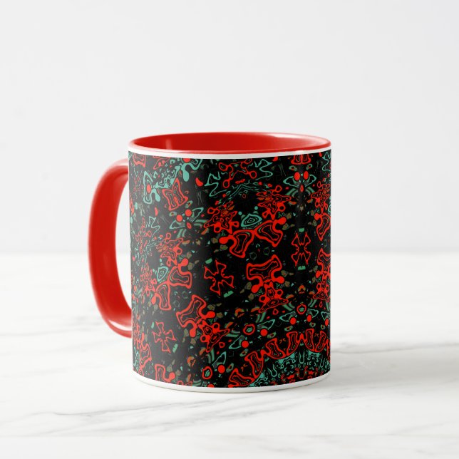 Caneca estilo ornamental geométrico kaliedoscope marroqui (Frente Esquerda)