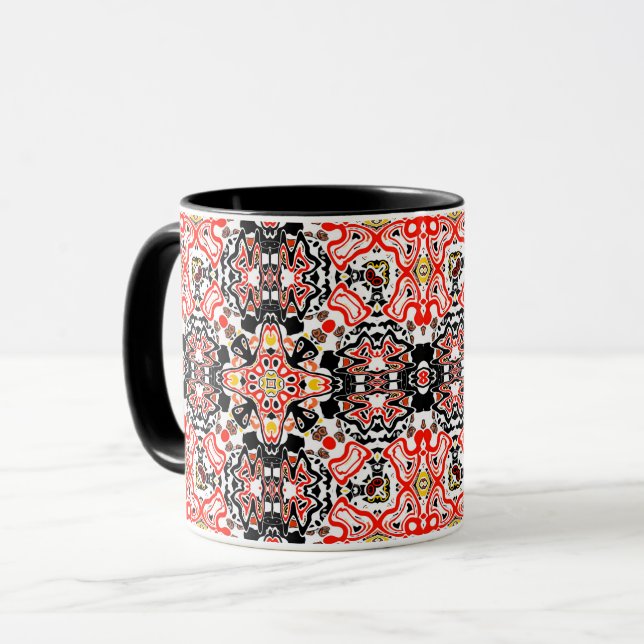 Caneca estilo ornamental geométrico kaliedoscope marroqui (Frente Esquerda)