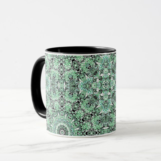 Caneca estilo ornamental geométrico kaliedoscope marroqui (Frente Esquerda)