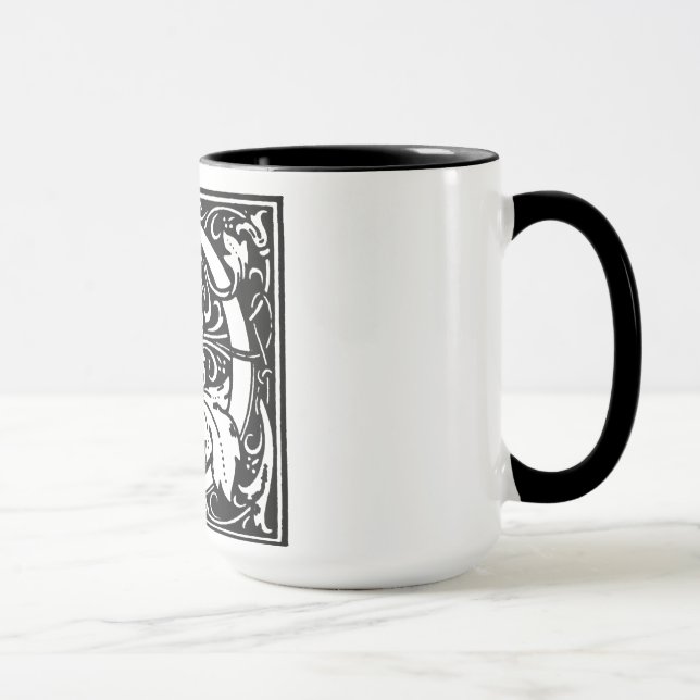 Caneca Estilo Renascentista Alfabeto - Letra D em Mug (Direita)