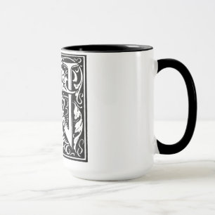 Caneca Estilo Renascentista - Alphabet - Letra N em Mug