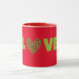 Caneca Estilo Retro AMOR e Copo de Canas Cardíacas