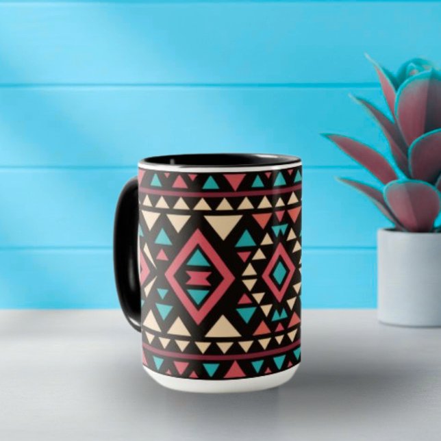 Caneca Estilo sudoeste geométrico moderno (Criador carregado)