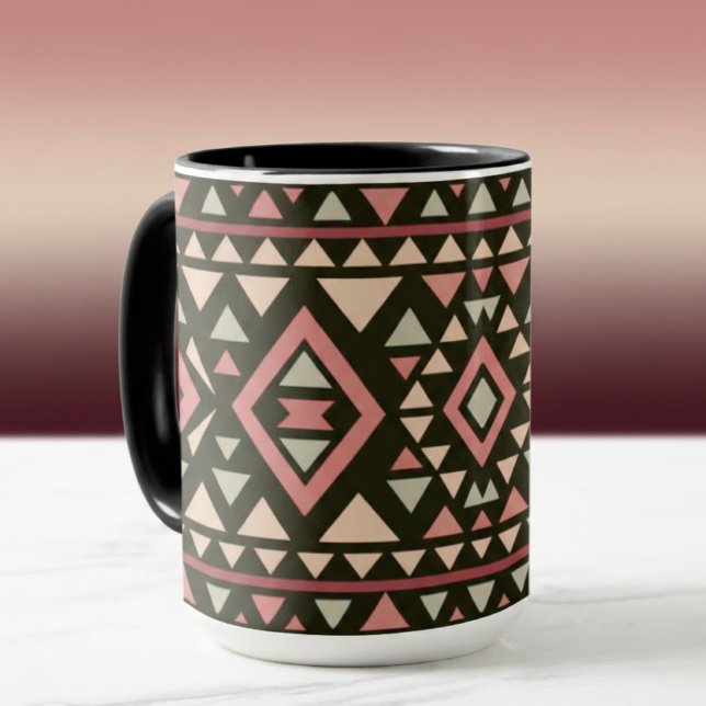 Caneca Estilo sudoeste geométrico moderno (Criador carregado)