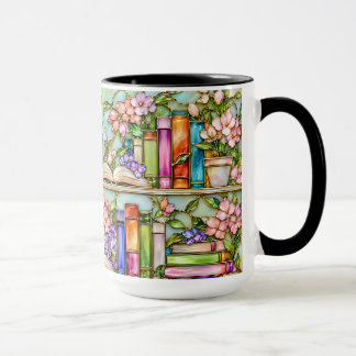 Caneca Estilo Vidro Colorido com Prateleira de Flo