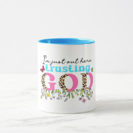 CANECA "ESTOU AQUI A CONFIAR EM DEUS" CITAÇÃO CRISTÃ