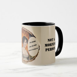 Caneca Estou aqui, estou acordada, não empurre! Editável