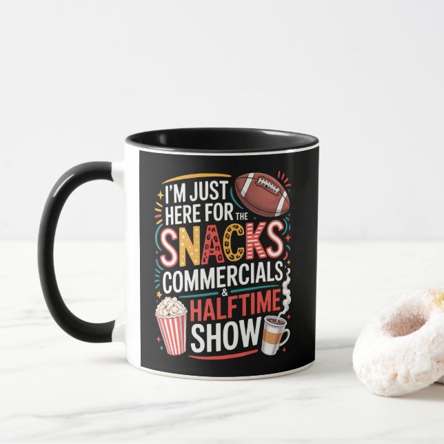 Caneca ESTOU Aqui Por Lanches Comerciais E Intervalo (Com Donut)