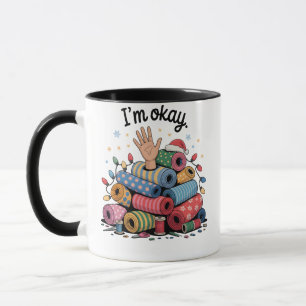 Caneca Estou Bem Humor de Quilting Amantes do Natal