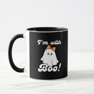Caneca Estou Com Boo Estilo Retro Engraçado