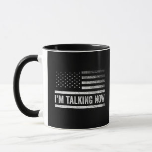 Caneca Estou falando agora do debate presidencial de Trum