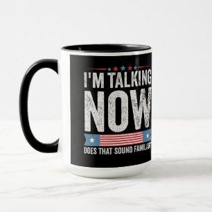Caneca Estou falando agora Trump Kamala Presidente Debate