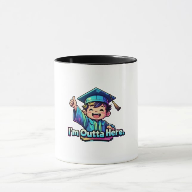 Caneca Estou fora daqui Formando Cartoon (Centro)