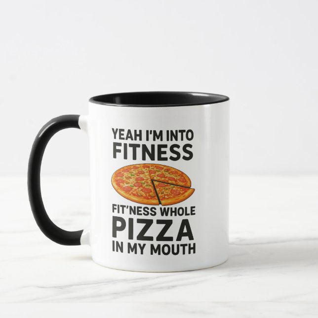 Caneca Estou na Malhação Pizza Engraçada Pizza Tee (Esquerda)
