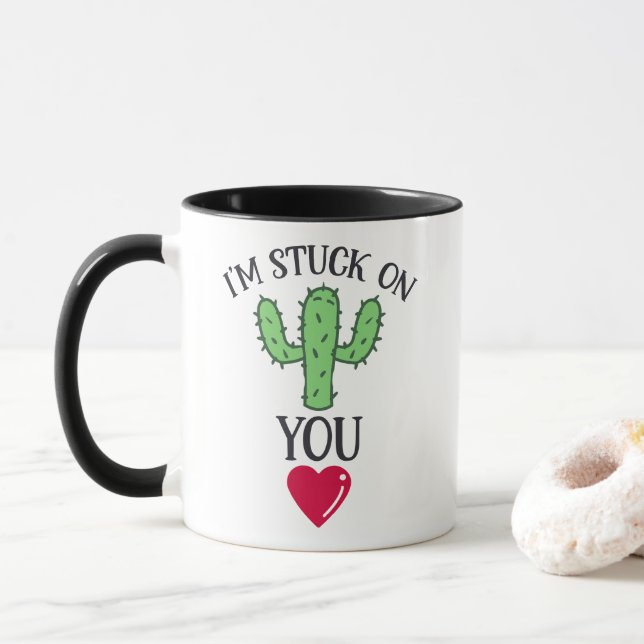 Caneca 'Estou preso em você' Cactus Cote Cote (Com Donut)