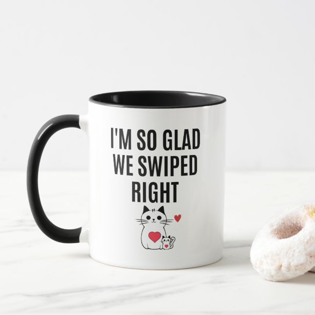 Caneca Estou Tão Feliz Por Termos Dado Match (Com Donut)