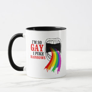 Caneca Estou tão gay, eu vomito Arco-íris