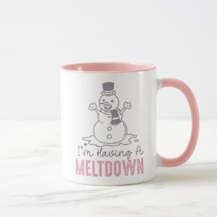 Caneca Estou tendo uma fusão - Design de Snowman engraçad
