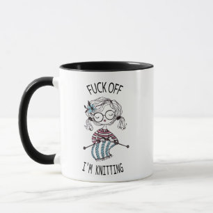Caneca Estou tricotando, costurando engraçado, presente d