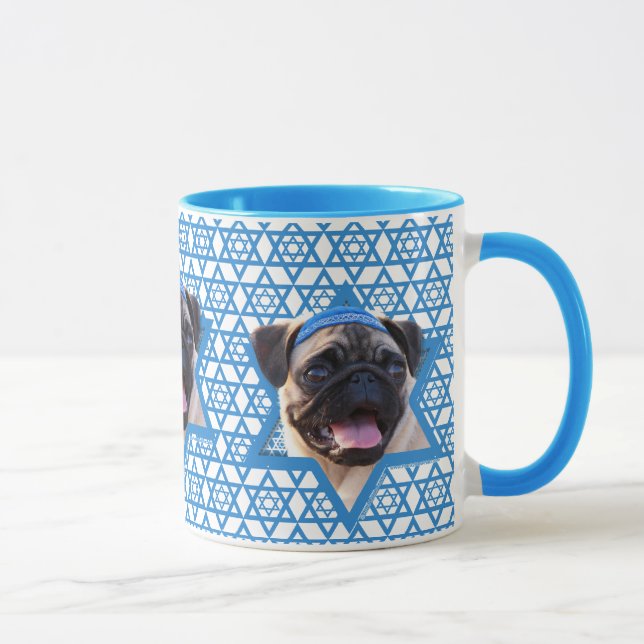 Caneca Estrela de David de Hanukkah - Pug (Direita)