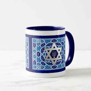 Caneca Estrela de David e Menorah Hanukkah Gift Mugs