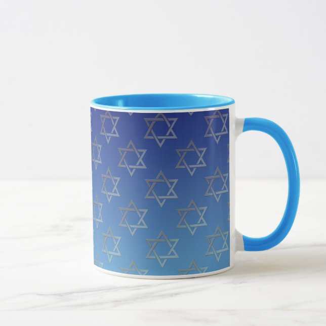 Caneca Estrela de David no fundo azul (Direita)