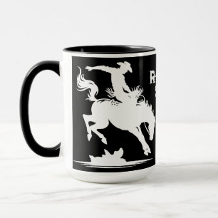 Caneca Estrela de Rodeio Personalizada Preto e Branco