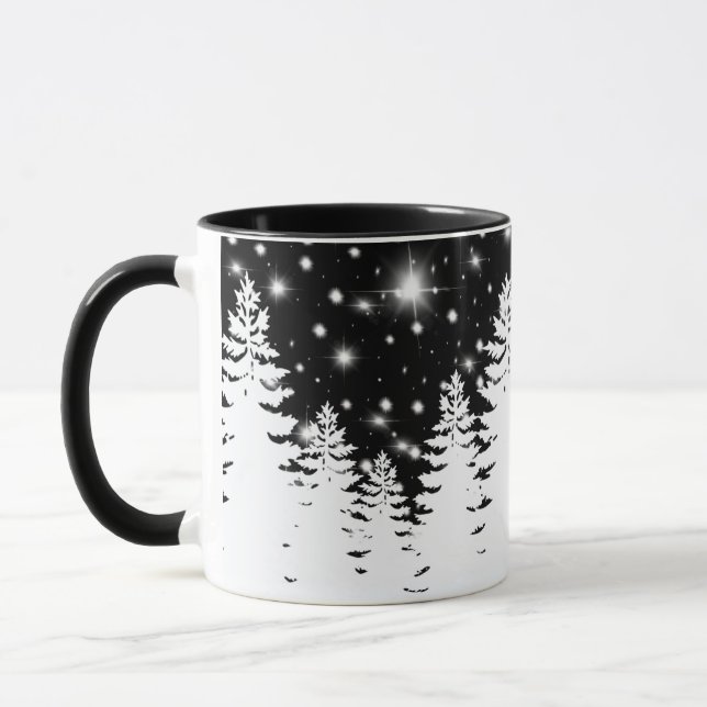 Caneca Estrela do céu noturno da floresta de pinheiros br (Esquerda)