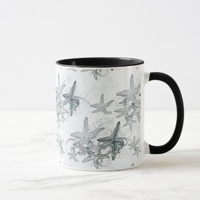 Caneca Estrela do mar no teste padrão do mar (Direita)