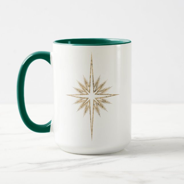 Caneca Estrela do Nascimento de Belém Escritura Verde Nat (Esquerda)