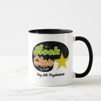 Caneca Estrela do rock em a noite - psiquiatra do