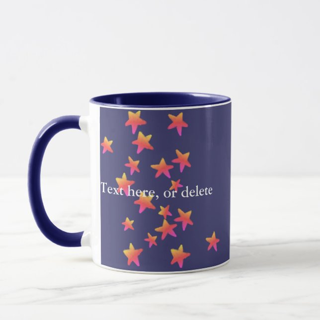 Caneca Estrelas amarelas brancas personalizadas (Esquerda)
