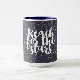 Caneca Estrelas Azuis de Marinho Dourado dispersas