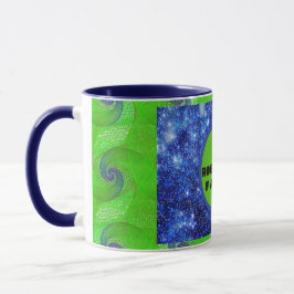 Caneca Estrelas Azuis e Verdes
