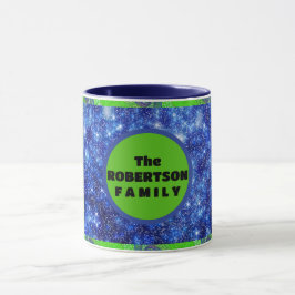 Caneca Estrelas Azuis e Verdes