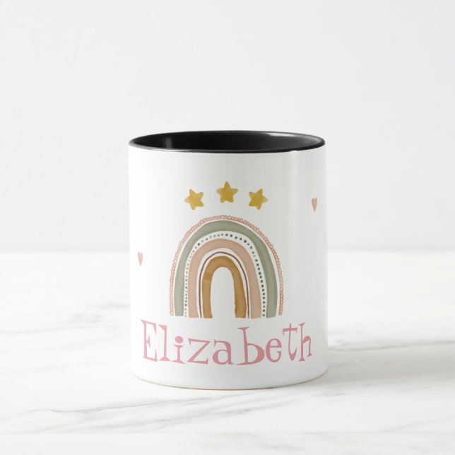 Caneca Estrelas Corações Arco-íris Fofos (Centro)