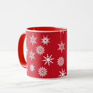 Caneca Estrelas de Festivos Vermelho e Neve Branca