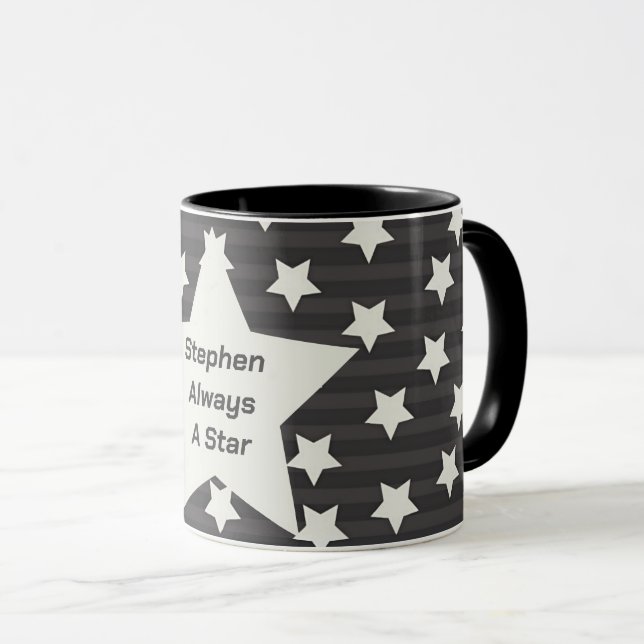 Caneca Estrelas sobre Cinzas de Stripes (Frente Esquerda)