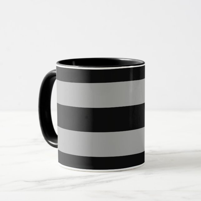 Caneca Estrias de Cinza e preto (Frente Esquerda)