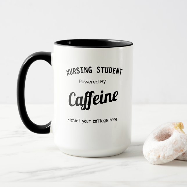 Caneca Estudante de Enfermagem Personalizado Acionado pel (Com Donut)