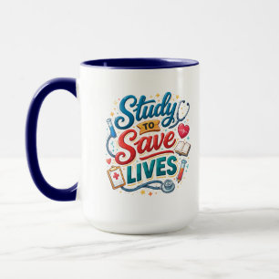 Caneca Estudar para Salvar Vidas Apreciação aos Médicos