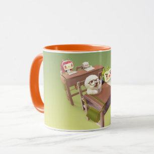 Caneca Estude Duro: Bichon Sorridente & Escola de Ferro T