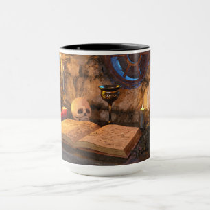 Caneca Estudo de um Feiticeiro de Fantasia Medieval