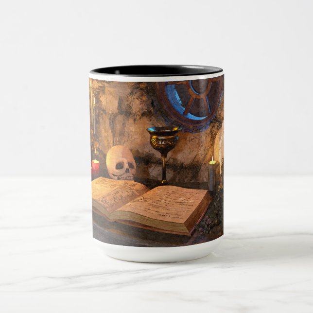 Caneca Estudo de um Feiticeiro de Fantasia Medieval (Centro)
