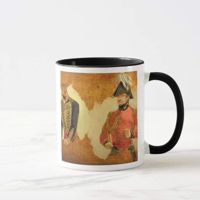 Caneca Estudos do uniforme real da artilharia do cavalo, (Direita)
