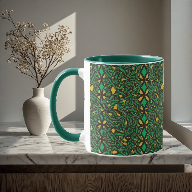 Caneca Eternal Knots Celtic Heritage Abstract Art Irish  (Eternal Knots Celtic Heritage Abstract Art Irish Mug)