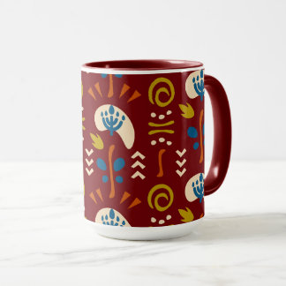 Caneca Ethnic Folk Floral Pattern